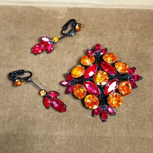 Vintage Signed Edlee Broach & Earrings